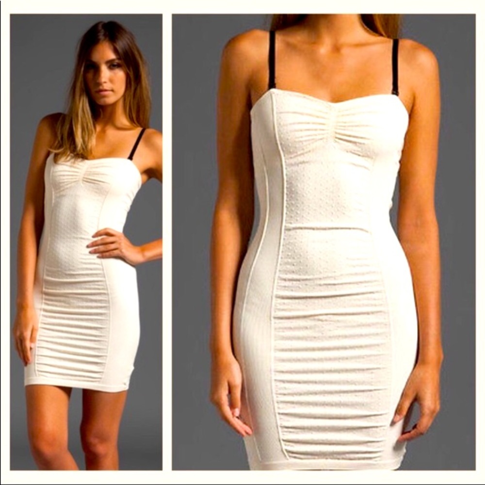 Free People Cream Textured Bodycon